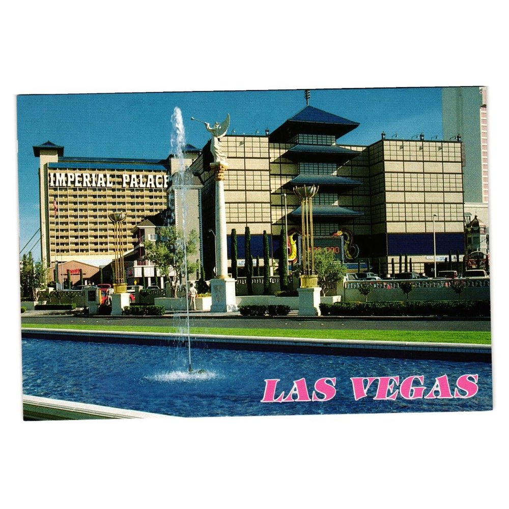 Imperial Palace Las Vegas Fountain Vintage Postcard Strip Vacation Gambling
